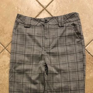Plaid Pants Black and White Size M